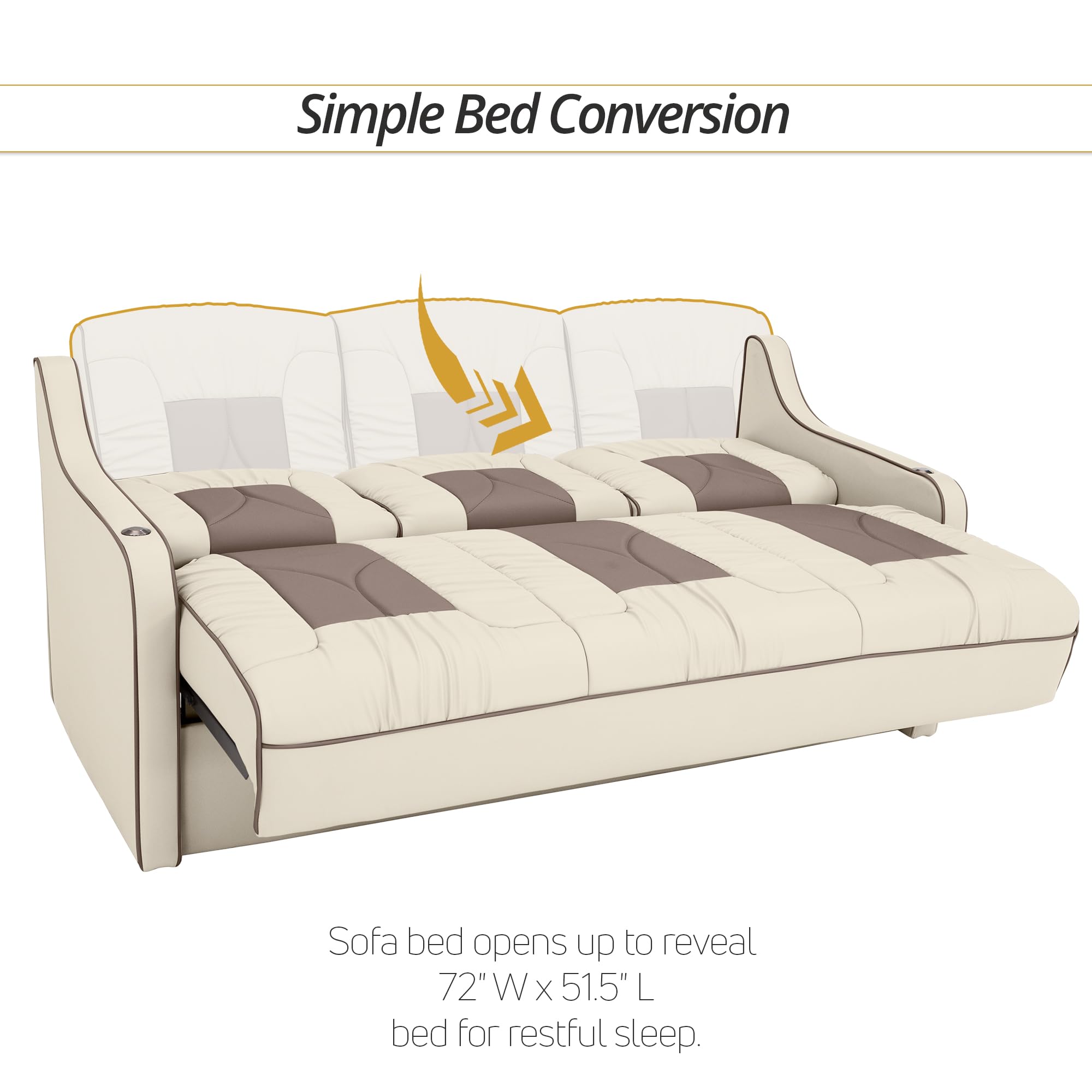 Amazon.com: Qualitex De Leon Console DX RV Sofa Bed, 72